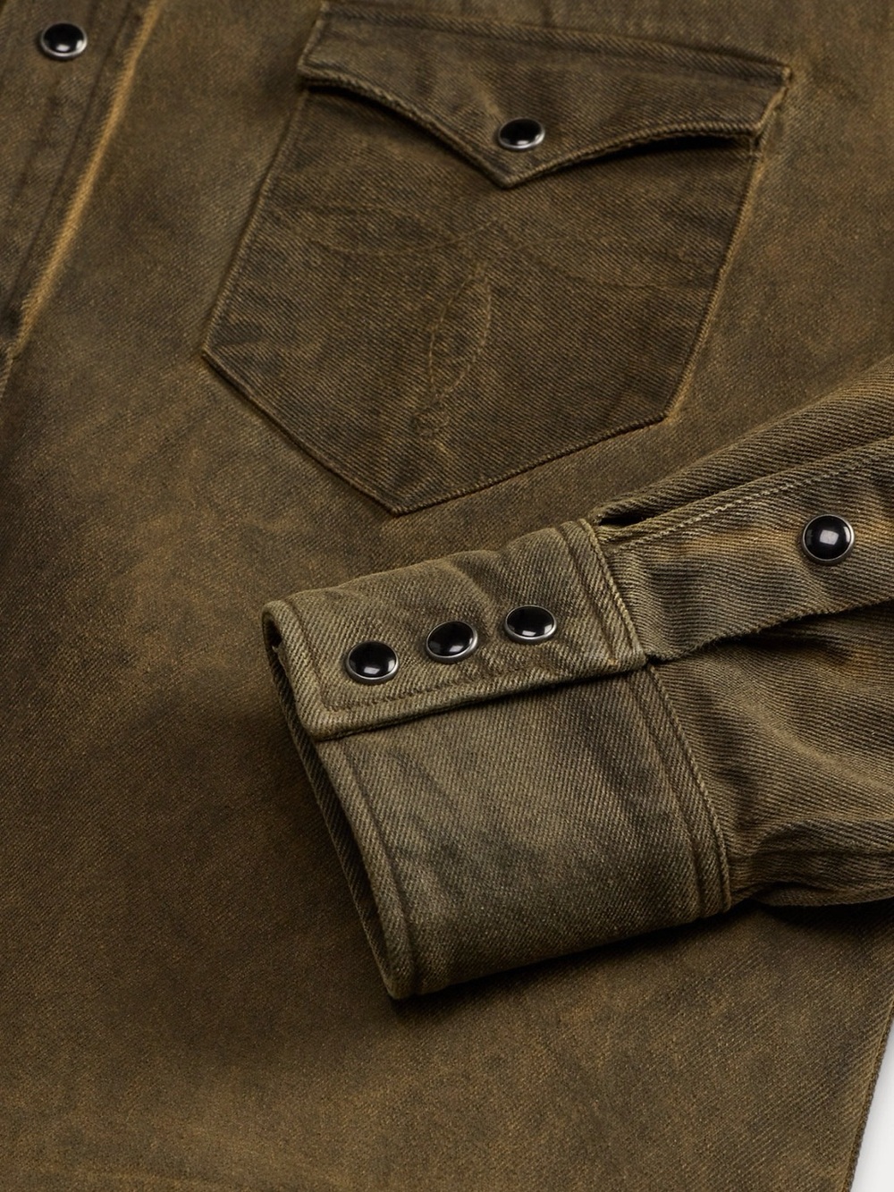 Double RL RRL Slim studded western denim shirt. Size S - Picture 4 of 11